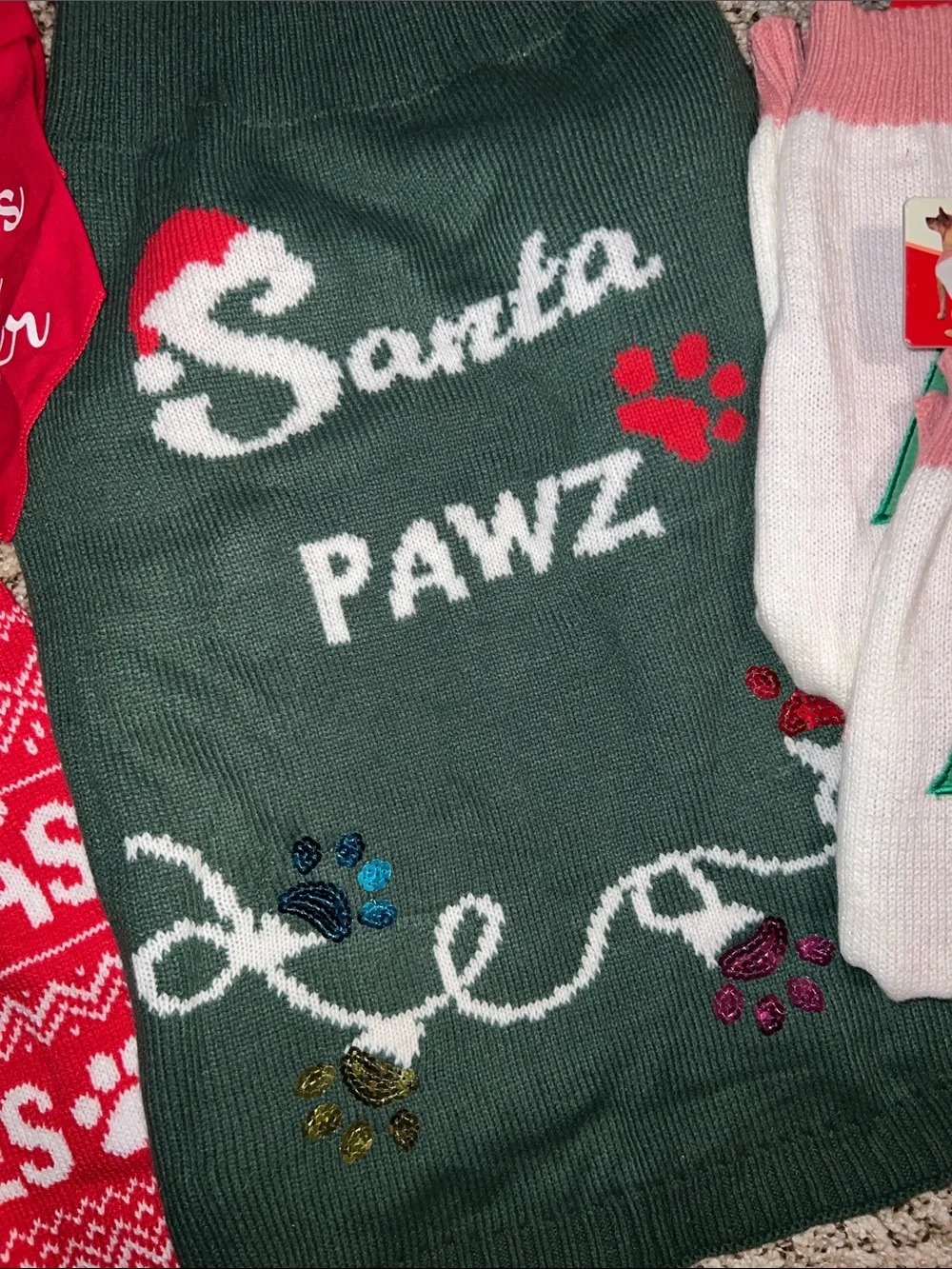 Santa Pawz Holiday Pet Sweaters and bandana